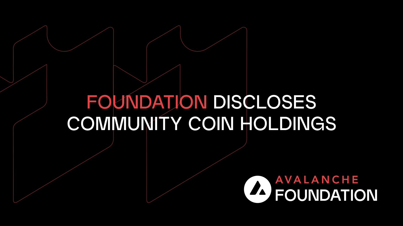 The Avalanche Foundation Discloses Community Coin Holdings