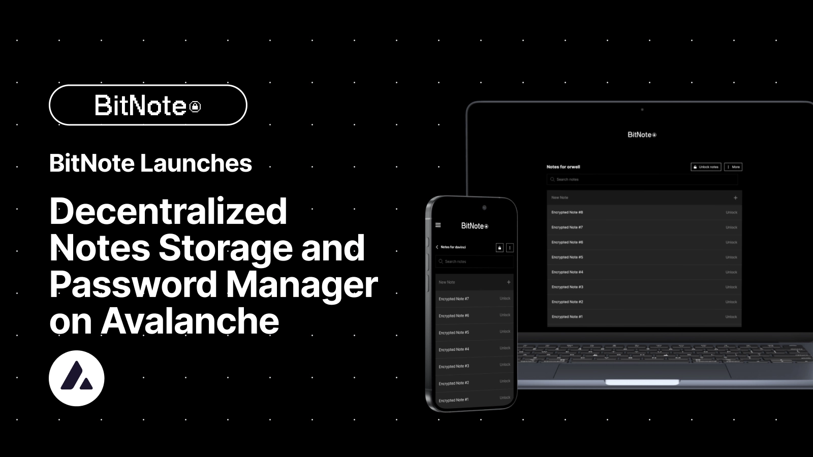 Main image for: BitNote Launches Encrypted Notes on Avalanche